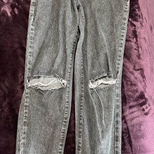 Distressed Gray Jeans